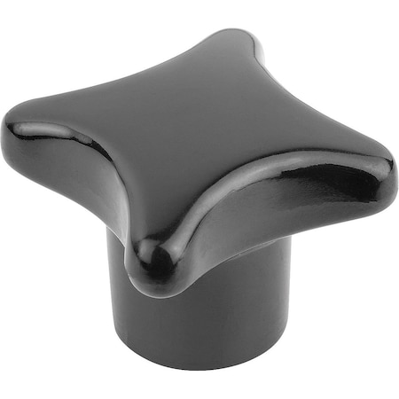 Kipp Palm Grip Similar To DIN6335 D=M12, D1=63, H=40, Form:K, Thermoset High-Polish Finish Black,  K1017.26312